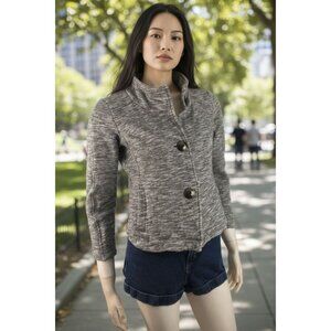 Cabi Gray Button-Up Jacket XS Cotton/Polyester Blend